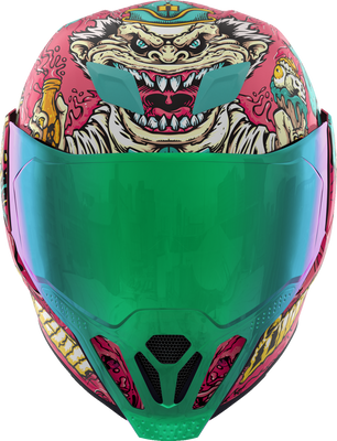 ICON Airflite™ Helmet Snack Attack MIPS® Pink XL with Fog-Free Dropshield and Advanced Ventilation