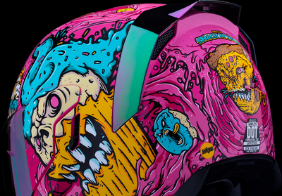 ICON Airflite™ Helmet Snack Attack MIPS® Pink XL with Fog-Free Dropshield and Advanced Ventilation