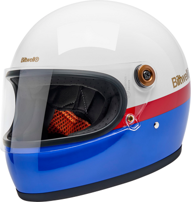 BILTWELL Gringo S Helmet Apex - White/Red/Blue Medium (Part No. 1003-5124-503)