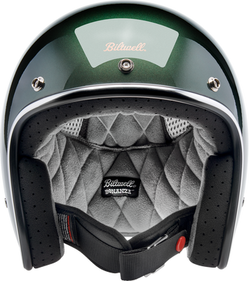 BILTWELL Bonanza Helmet Metallic Sierra Green 2XL - Stylish Safety Headgear with ABS Shell and Lycra Liner