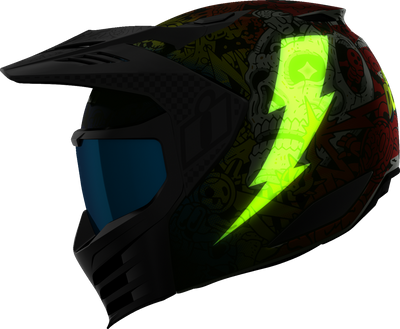 ICON Elsinore™ Helmet Doodle 3 White 2XL with MX Shield and Modular Face Mask