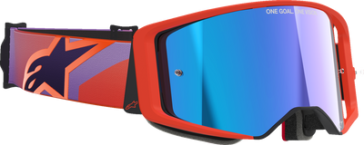 Alpinestars GOGGLES Supertech Vision Goggle - Hot Coral Purple with Blue Mirror Lens (Part #5100326-414)