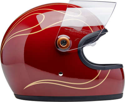 BILTWELL Gringo S Helmet - Flames, Gloss Garnet Red, 2XL - Part 1003-594-506