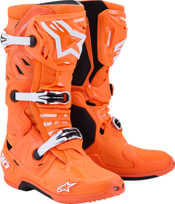Alpinestars Tech 10 Supervented Boots - Fluorescent Orange, Black & White US 11 / EU 45.5