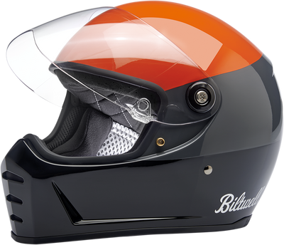 BILTWELL Lane Splitter Helmet - Podium Gloss Orange/Gray/Black XS (Part No. 1004-550-101)