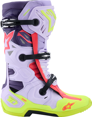 Alpinestars Tech 10 Supervented Off-Road Boots - Purple/Fluorescent Yellow/Diva Pink, US 12 / EU 47