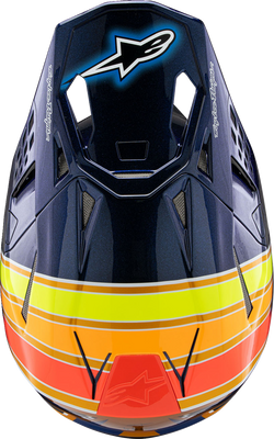 Alpinestars Supertech M10 Helmet TLD Edition 25 with MIPS® - Gloss Dark Blue, Orange, Yellow, Fluorescent Red, Small