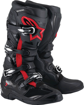 Alpinestars Tech 7 Boots - Fluorescent Red/Black, US 8 / EU 42 - Lightweight Off-Road Motorcycle Boots