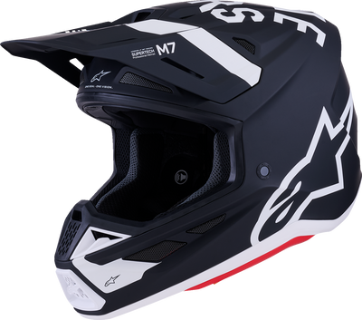 Alpinestars SM7 Helmet - Dasher Matte Black/White Large (Part #8302226-1121-L)