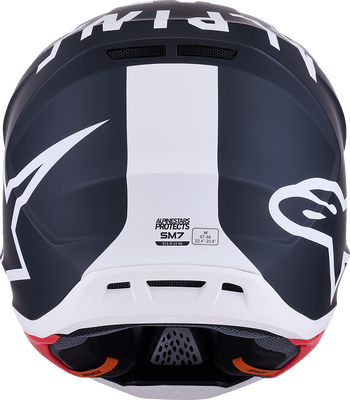 Alpinestars SM7 Dasher Helmet - Matte Black/White, Medium (Part Number 8302226-1121-M)