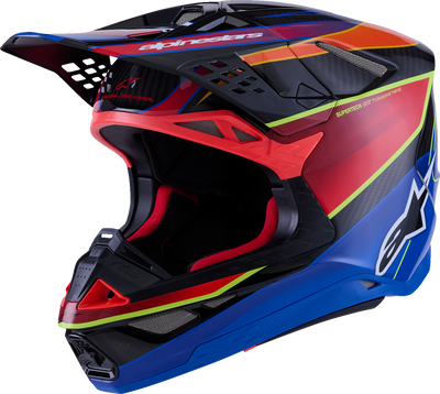 Alpinestars Supertech M10 Helmet with MIPS® - Era Gloss Blue/Red/Yellow Fluo, 2XL (Part Number 8301223-7356-XXL)
