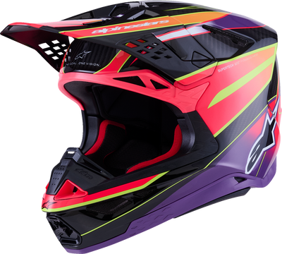 Alpinestars Supertech M10 Helmet with MIPS® - Era Gloss Pink/Violet/Yellow Fluo, XL (Part Number 8301223-3145-XL)