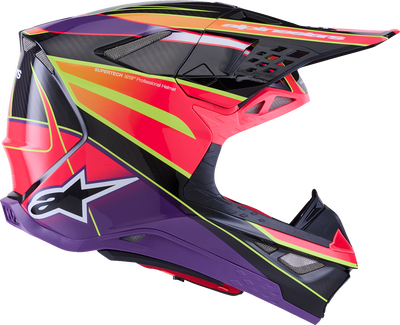 Alpinestars Supertech M10 Helmet with MIPS® - Era Gloss Pink/Violet/Yellow Fluo, XL (Part Number 8301223-3145-XL)