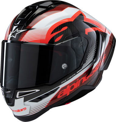 Alpinestars Supertech R10 Helmet - Team Edition - Black/Carbon Red/Gloss White, XS (Part #8200224-1352-XS)