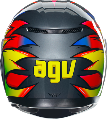 AGV K3 Helmet Birdy 2.0 in Gray/Yellow/Red, Medium (Part Number 2118381004012M)