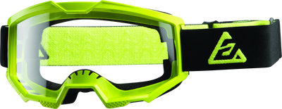 Answer Apex 1 Goggles Black/Hyper Acid – Adult Powersports Gear with Large Field of View and Anti-Fog Lens