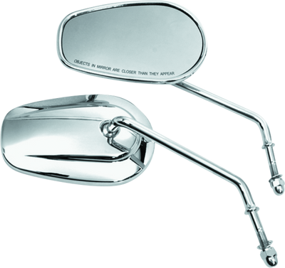Bikers Choice Chrome Tapered Long Stem Motorcycle Mirrors – Part Number 482006