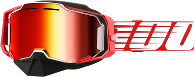 100-Percent Armega Snowmobile Goggle with Red Mirror Lens - Model 50008-10010