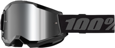 100-Percent Strata 2 Goggle Black Mirror Silver Lens – Premium Performance Cycling Eye Protection