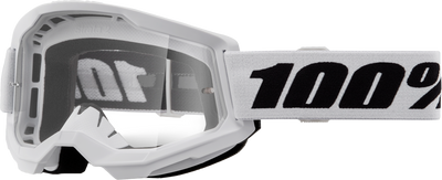 100-Percent Strata 2 Goggle White Clear Lens - High-Performance Riding Eye Protection