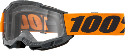 100-Percent Strata 2 Goggle Neon Orange with Clear Lens