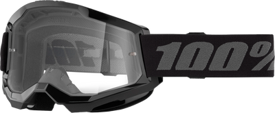 100-Percent Strata 2 Goggle Black with Clear Lens - Premium Performance Ride Eyewear