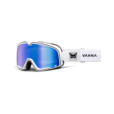 100-Percent Barstow Goggle Vahna 2 Blue Mirror Lens - Vintage Moto Style with Modern Performance