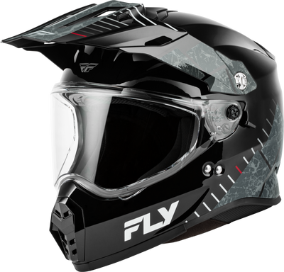 Fly Racing Trekker Granite Helmet Black/Grey XL - DOT & ECE Approved Motorcycle Helmet with Removable Liner and Adjustable Ventilation