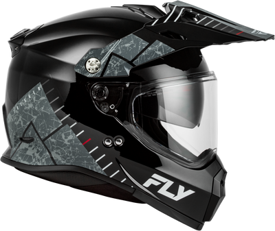 Fly Racing Trekker Granite Helmet Black/Grey XL - DOT & ECE Approved Motorcycle Helmet with Removable Liner and Adjustable Ventilation