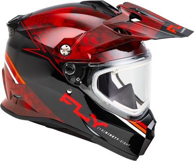 Fly Racing Trekker CW Conceal Helmet with Electric Shield - Red/Black, Small