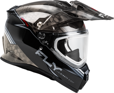 Fly Racing Trekker CW Conceal Helmet with Electric Shield - Black/Grey/White, Extra Small