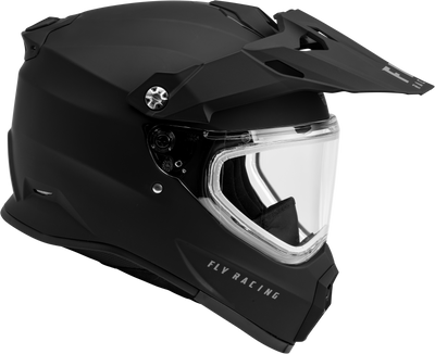 Fly Racing Trekker CW Solid Helmet with Dual Shields in Matte Black XL