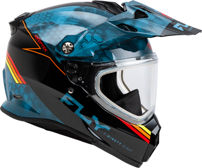 Fly Racing Trekker CW Conceal Helmet with Dual Shields in Slate, Black, and Red