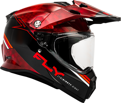 Fly Racing Trekker Kryptek Conceal Helmet in Red/Black Medium with Integrated Sunshade and Advanced Safety Features