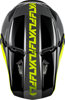 FLY Racing Kinetic Crest Helmet Grey/Black/Hi Vis Medium - Lightweight Off-Road Motorcycle Helmet with Advanced Ventilation