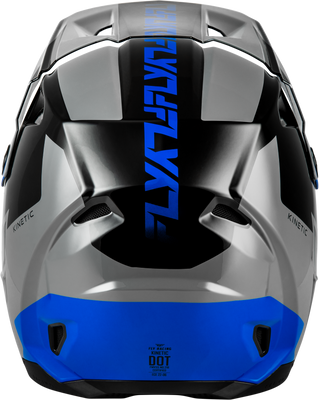 FLY Racing Kinetic Crest Helmet Grey/Black/Blue – Off-Road Motorcycle Helmet with Advanced Ventilation and Safety Features