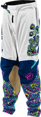 Fly Racing Yth Kinetic Mutant Mesh Pants White/Blue/Multi Size 26