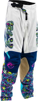 Fly Racing Yth Kinetic Mutant Mesh Pants White/Blue/Multi Size 24