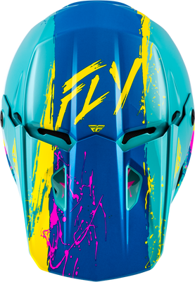 FLY Racing Youth Kinetic Drip Helmet Turquoise, Pink & Yellow - Part 73-8680YS
