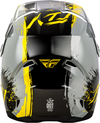 FLY Racing Youth Kinetic Drip Helmet Grey/Black/Yellow – DOT & ECE22.06 Approved Off-Road Helmet