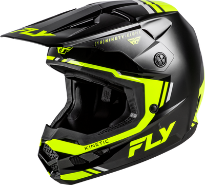 FLY Racing Kinetic Verdict Helmet Black/Hi Vis/Grey Large – Off-Road Motorcycle Helmet with Advanced Ventilation and Safety Features