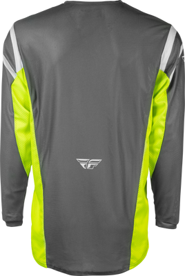 Fly Racing Kinetic Mesh Center Jersey Grey/White/Hi Vis Large