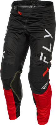 Fly Racing Kinetic Mesh Center Pants Black/White/Red Size 32 – Lightweight Motorcycle Pants with BOA® Fit System