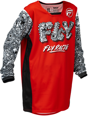 Fly Racing Youth Kinetic Mutant Jersey Red/White/Black (Part #379-526YM)