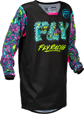 Fly Racing Youth Kinetic Mutant Jersey Black/Multi (Part No. 379-525YM)