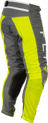 Fly Racing Kinetic Mesh Center Pants Grey/White/Hi Vis Size 28