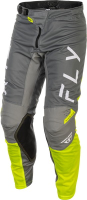 Fly Racing Kinetic Mesh Center Pants Grey/White/Hi Vis Size 28