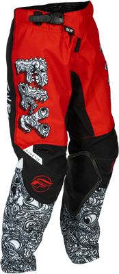 Fly Racing Youth Kinetic Mutant Pants Red/White/Black Size 20