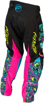 Fly Racing Youth Kinetic Mutant Pants Black/Multi Size 18 – Durable, Comfortable, and Adjustable Off-Road Riding Gear