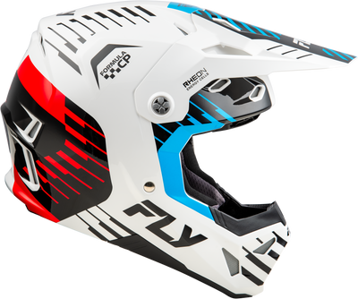 Fly Racing Formula CP Slice Helmet White/Red/Cyan XL – Lightweight Impact-Resistant Motorcycle Helmet